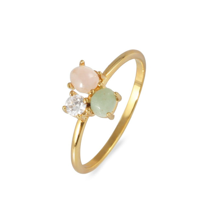 Triple Soft Gemstone Ring