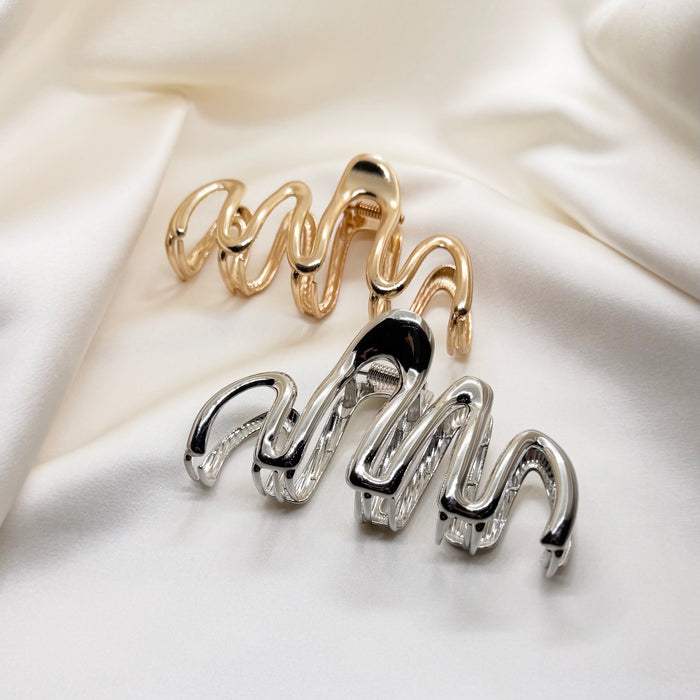 Gold & Silver hair claw clip