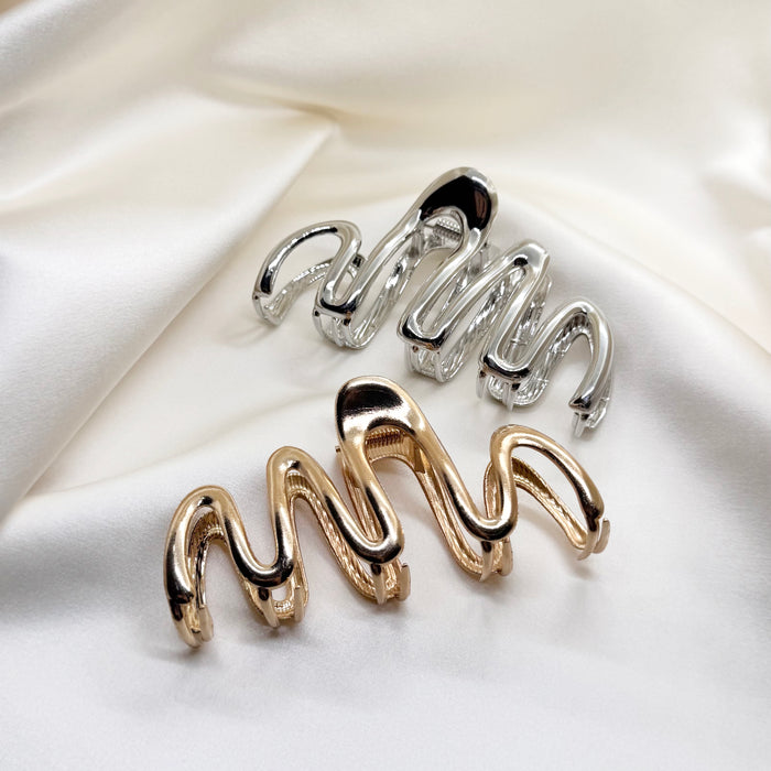 Gold & Silver hair claw clip