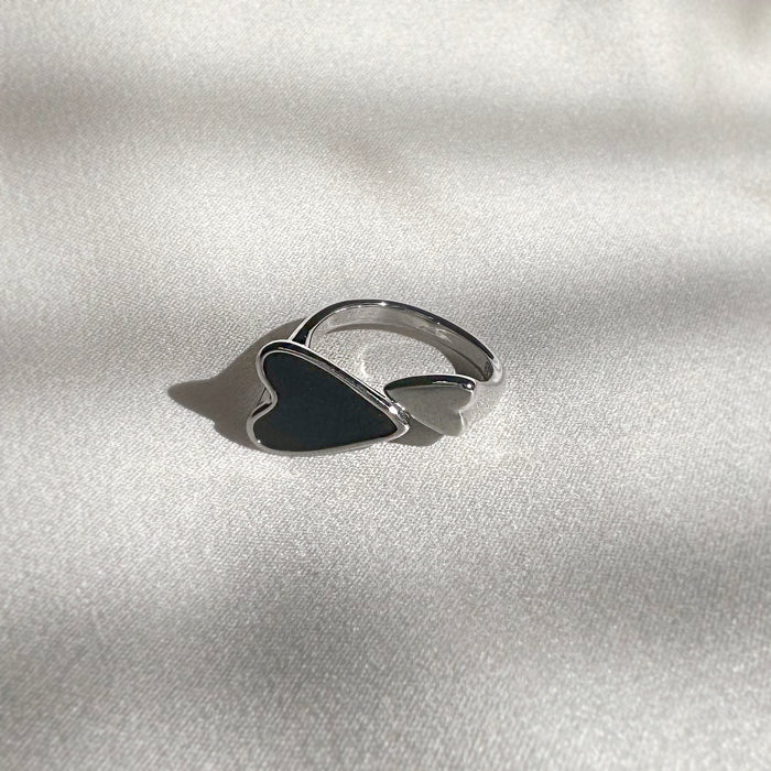 Two Tone Crossover Heart Ring