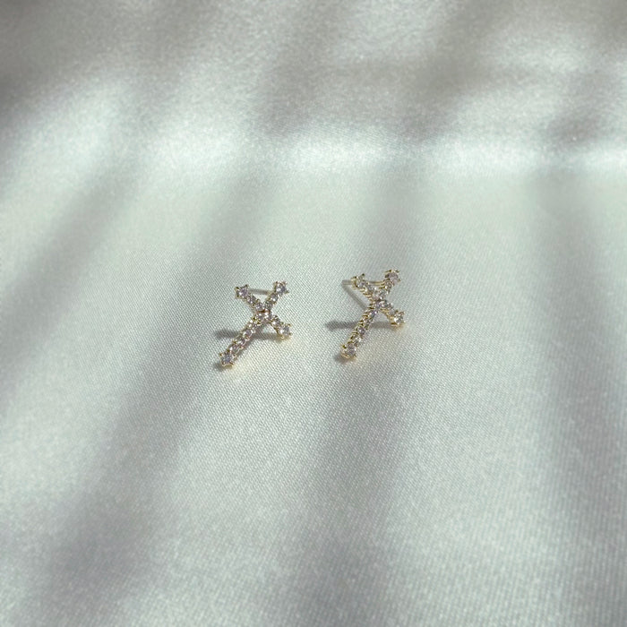 Glimmer Cross Earrings