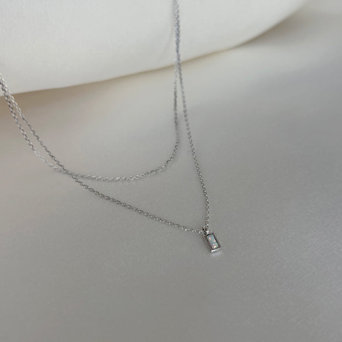 Square Opal Necklace