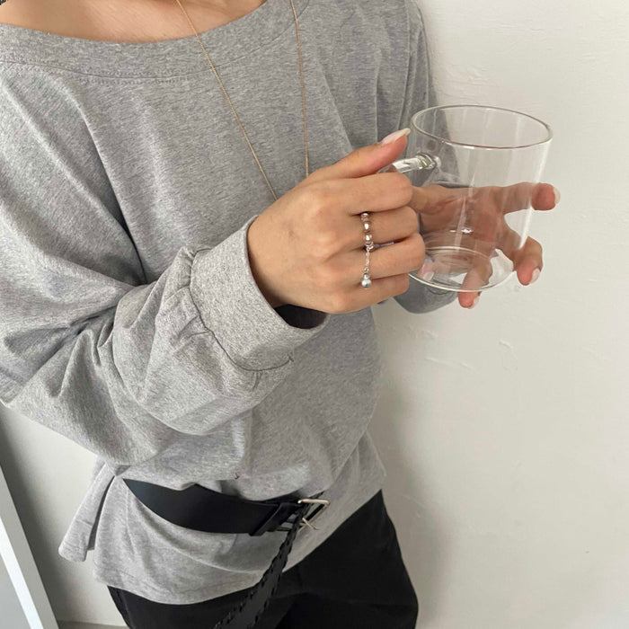 Luna Pearl Drop Ring