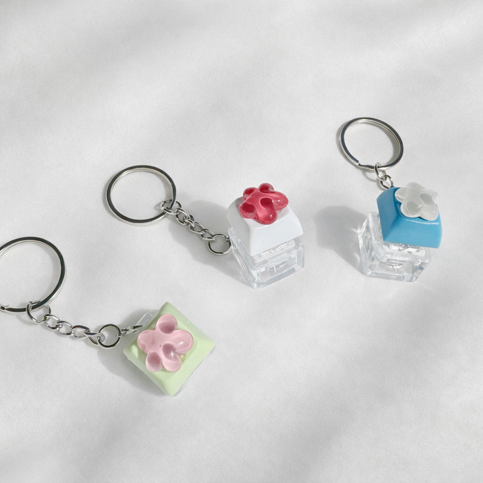 Puffy Flower Keycap Keyring