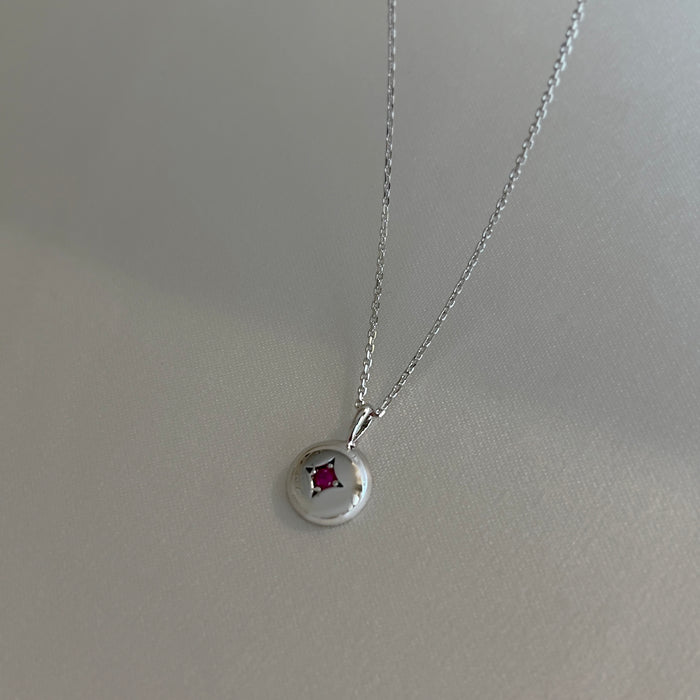 Emma Gemstone Necklace [Pink]