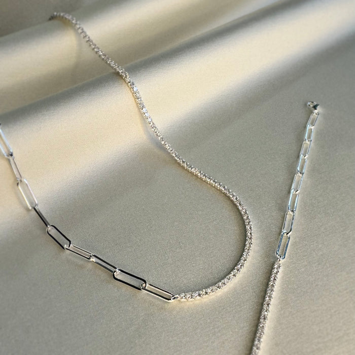 Tennis and Chain Necklace