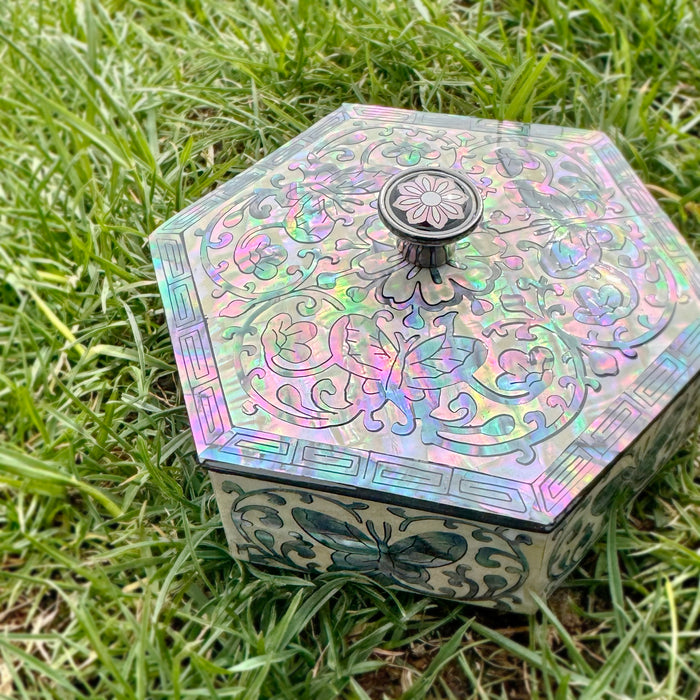 Hexagonal Handle-Type Jewelry Box