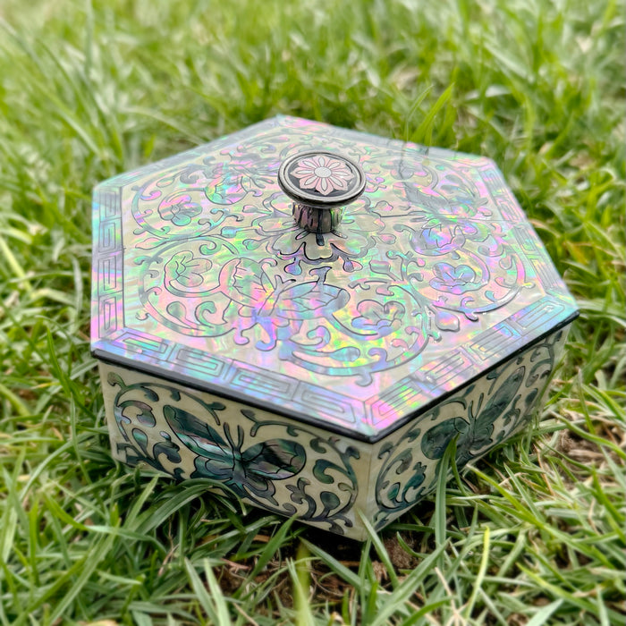 Hexagonal Handle-Type Jewelry Box