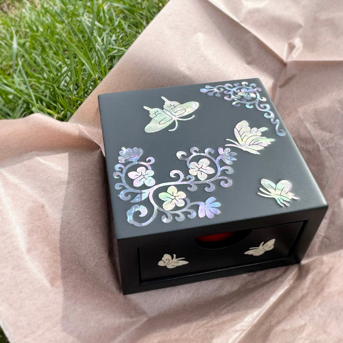 Square Butterfly mini Jewelry Box