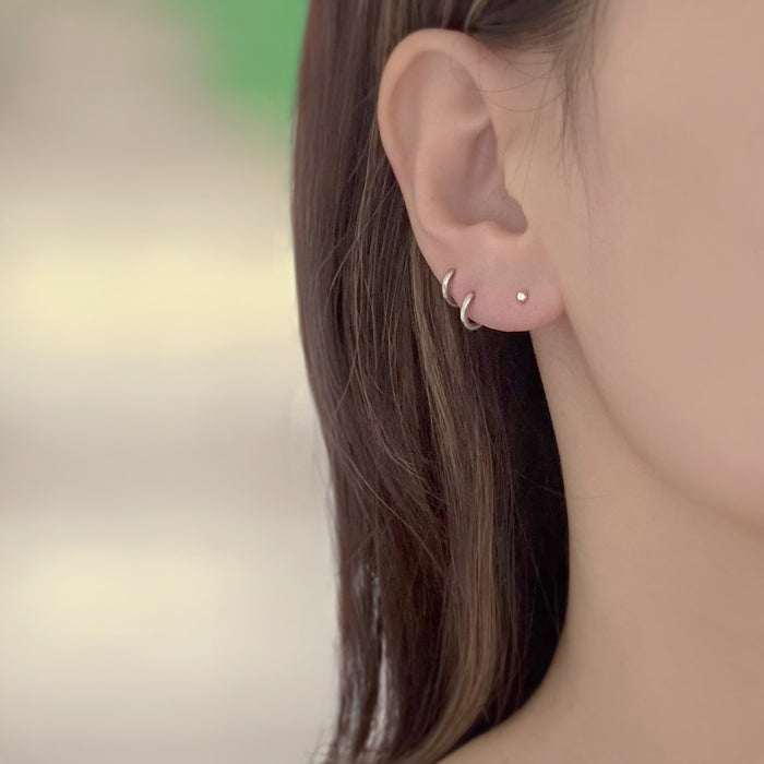 Mini Stud Ball Earrings 2mm [SIlver]