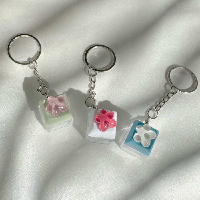 Puffy Flower Keycap Keyring