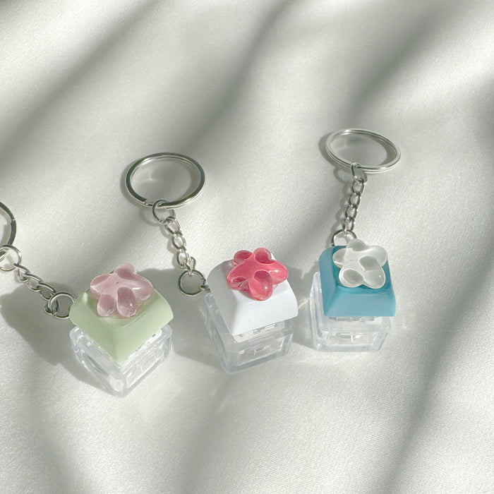 Puffy Flower Keycap Keyring