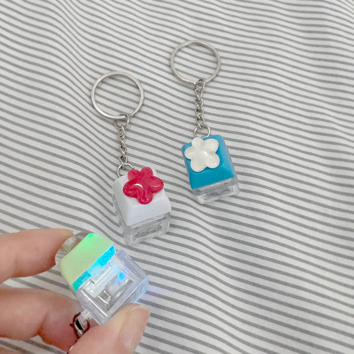 Puffy Flower Keycap Keyring