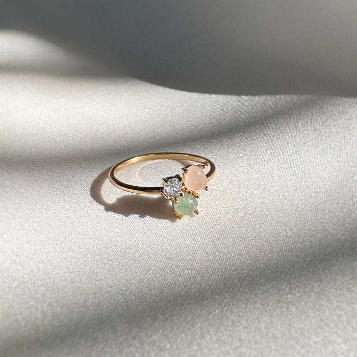 Triple Soft Gemstone Ring