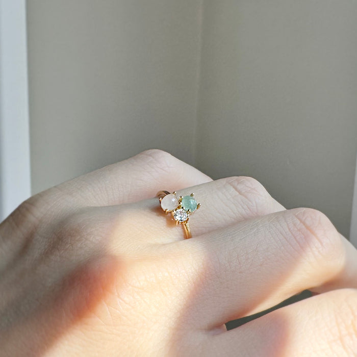 Triple Soft Gemstone Ring