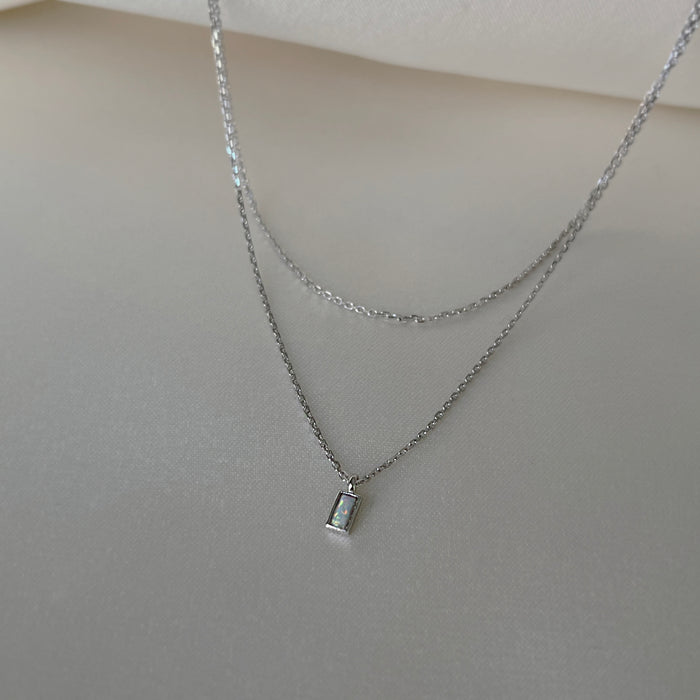 Square Opal Necklace