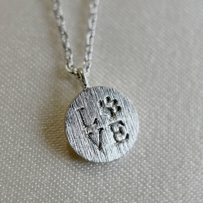 Mini Pet Paw Print Necklace